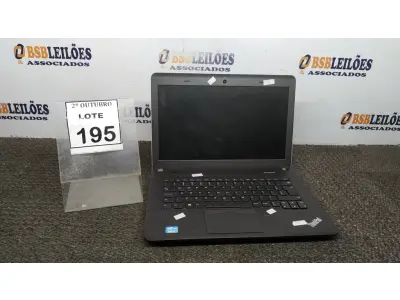 LOTE 195 - 01 NOTEBOOK MARCA LENOVO THINKPAD. (NO ESTADO) ATENÇÃO! FAZER A VISITAÇÃO ANTES DE ARREMATAR, NÃO SABEMOS SE FUNCIONA, LEILÃO NÃO TEM GARANTIA E NEM DEVOLUÇÃO, SUJEITO A POSSÍVEIS AVARIAS VISÍVEIS/OCULTAS E/OU AUSÊNCIA DE COMPONENTES.