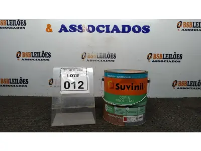 LOTE 012 - 01 LATA DE ESMALTE SINTÉTICO COM 3,6L NA COR BRILHANTE VERMELHO MARCA SUVINIL. (NO ESTADO) ATENÇÃO! FAZER A VISITAÇÃO ANTES DE ARREMATAR, NÃO SABEMOS SE FUNCIONA, LEILÃO NÃO TEM GARANTIA E NEM DEVOLUÇÃO, SUJEITO A POSSÍVEIS AVARIAS VISÍVEIS/OCULTAS E/OU AUSÊNCIA DE COMPONENTES.