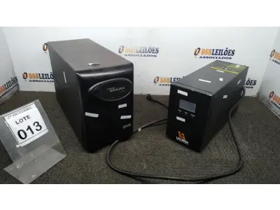 LOTE 013 - 02 NOBREAKS MARCAS LACERDA E SMS. (NO ESTADO) ATENÇÃO! FAZER A VISITAÇÃO ANTES DE ARREMATAR, NÃO SABEMOS SE FUNCIONA, LEILÃO NÃO TEM GARANTIA E NEM DEVOLUÇÃO, SUJEITO A POSSÍVEIS AVARIAS VISÍVEIS/OCULTAS E/OU AUSÊNCIA DE COMPONENTES.