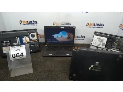 LOTE 064 - 04 NOTEBOOKS DE MARCAS E MODELOS DIVERSOS. (NO ESTADO) ATENÇÃO! FAZER A VISITAÇÃO ANTES DE ARREMATAR, NÃO SABEMOS SE FUNCIONA, LEILÃO NÃO TEM GARANTIA E NEM DEVOLUÇÃO, SUJEITO A POSSÍVEIS AVARIAS VISÍVEIS/OCULTAS E/OU AUSÊNCIA DE COMPONENTES.
