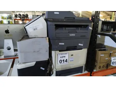 LOTE 014 - 01 IMPRESSORA MULTIFUNCIONAL MARCA BROTHER MODELO DCO-L25400W, 03 IMPRESSORAS DE MARCAS E MODELOS DIVERSOS 01 SCANNER MARCA FUJITSU. (NO ESTADO) ATENÇÃO! FAZER A VISITAÇÃO ANTES DE ARREMATAR, NÃO SABEMOS SE FUNCIONA, LEILÃO NÃO TEM GARANTIA E NEM DEVOLUÇÃO, SUJEITO A POSSÍVEIS AVARIAS VISÍVEIS/OCULTAS E/OU AUSÊNCIA DE COMPONENTES.