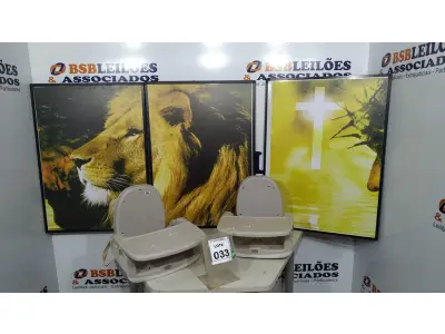 LOTE 033 - 02 CADEIRAS DE ALIMENTAÇÃO PARA CRIANÇAS E 03 QUADROS DECORATIVOS. (NO ESTADO) ATENÇÃO! FAZER A VISITAÇÃO ANTES DE ARREMATAR, NÃO SABEMOS SE FUNCIONA, LEILÃO NÃO TEM GARANTIA E NEM DEVOLUÇÃO, SUJEITO A POSSÍVEIS AVARIAS VISÍVEIS/OCULTAS E/OU AUSÊNCIA DE COMPONENTES.