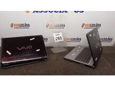 LOTE 283 - 02 NOTEBOOKS MARCA SONY VAIO. (NO ESTADO) ATENÇÃO! FAZER A VISITAÇÃO ANTES DE ARREMATAR, NÃO SABEMOS SE FUNCIONA, LEILÃO NÃO TEM GARANTIA E NEM DEVOLUÇÃO, SUJEITO A POSSÍVEIS AVARIAS VISÍVEIS/OCULTAS E/OU AUSÊNCIA DE COMPONENTES.
