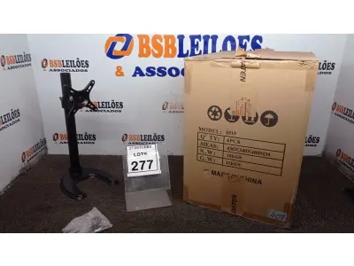 LOTE 277 - 01 CAIXA COM 06 SUPORTES PARA MONITORES MARCA DATEN. (NO ESTADO) ATENÇÃO! FAZER A VISITAÇÃO ANTES DE ARREMATAR, NÃO SABEMOS SE FUNCIONA, LEILÃO NÃO TEM GARANTIA E NEM DEVOLUÇÃO, SUJEITO A POSSÍVEIS AVARIAS VISÍVEIS/OCULTAS E/OU AUSÊNCIA DE COMPONENTES.