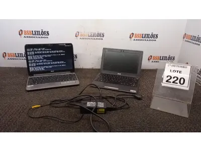 LOTE 220 - 02 NETBOOKS MARCAS ACER E ASUS COM 01 CARREGADOR. (NO ESTADO) ATENÇÃO! FAZER A VISITAÇÃO ANTES DE ARREMATAR, NÃO SABEMOS SE FUNCIONA, LEILÃO NÃO TEM GARANTIA E NEM DEVOLUÇÃO, SUJEITO A POSSÍVEIS AVARIAS VISÍVEIS/OCULTAS E/OU AUSÊNCIA DE COMPONENTES.