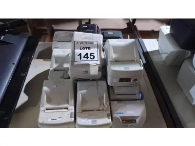 LOTE 145 - 09 IMPRESSORAS DE CUPOM DE MARCAS E MODELOS DIVERSOS. (NO ESTADO) ATENÇÃO! FAZER A VISITAÇÃO ANTES DE ARREMATAR, NÃO SABEMOS SE FUNCIONA, LEILÃO NÃO TEM GARANTIA E NEM DEVOLUÇÃO, SUJEITO A POSSÍVEIS AVARIAS VISÍVEIS/OCULTAS E/OU AUSÊNCIA DE COMPONENTES.