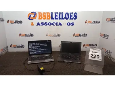 LOTE 220 - 02 NETBOOKS MARCAS ACER E ASUS COM 01 CARREGADOR. (NO ESTADO) ATENÇÃO! FAZER A VISITAÇÃO ANTES DE ARREMATAR, NÃO SABEMOS SE FUNCIONA, LEILÃO NÃO TEM GARANTIA E NEM DEVOLUÇÃO, SUJEITO A POSSÍVEIS AVARIAS VISÍVEIS/OCULTAS E/OU AUSÊNCIA DE COMPONENTES.