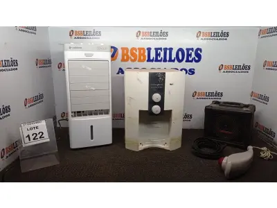 LOTE 122 - 01 CLIMATIZADOR MARCA CADENCE, 01 PURIFICADOR DE ÁGUA MARCA MASTER FRIO, 01 CAIXA DE SOM MULTIUSO MARCA HAYONILK MODELO PLAYER 80 E 01 MASSAGEADOR. (NO ESTADO) ATENÇÃO! FAZER A VISITAÇÃO ANTES DE ARREMATAR, NÃO SABEMOS SE FUNCIONA, LEILÃO NÃO TEM GARANTIA E NEM DEVOLUÇÃO, SUJEITO A POSSÍVEIS AVARIAS VISÍVEIS/OCULTAS E/OU AUSÊNCIA DE COMPONENTES.
