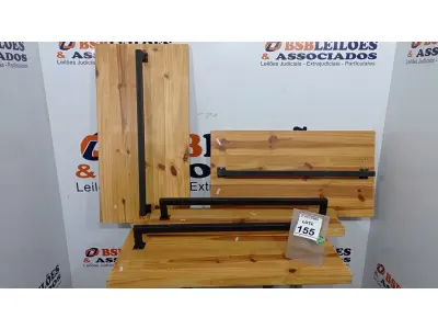 LOTE 155 - 03 TÁBUAS DE MADEIRA COM FERRO FIXO DE APROXIMADAMENTE 0,97X050 CM E 01 TÁBUA DE MADEIRA DE 0,97X0,22 CM. (NO ESTADO) ATENÇÃO! FAZER A VISITAÇÃO ANTES DE ARREMATAR, NÃO SABEMOS SE FUNCIONA, LEILÃO NÃO TEM GARANTIA E NEM DEVOLUÇÃO, SUJEITO A POSSÍVEIS AVARIAS VISÍVEIS/OCULTAS E/OU AUSÊNCIA DE COMPONENTES.