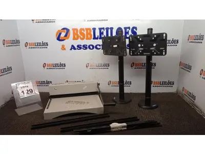 LOTE 129 - 02 SUPORTES PARA TV E 01 PERFURADOR DE PAPEL. (NO ESTADO) ATENÇÃO! FAZER A VISITAÇÃO ANTES DE ARREMATAR, NÃO SABEMOS SE FUNCIONA, LEILÃO NÃO TEM GARANTIA E NEM DEVOLUÇÃO, SUJEITO A POSSÍVEIS AVARIAS VISÍVEIS/OCULTAS E/OU AUSÊNCIA DE COMPONENTES.