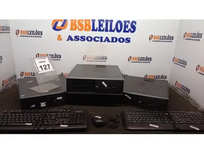 LOTE 127 - 03 CPUS MARCA HP, 01 MOUSE E 02 TECLADOS. (NO ESTADO) ATENÇÃO! FAZER A VISITAÇÃO ANTES DE ARREMATAR, NÃO SABEMOS SE FUNCIONA, LEILÃO NÃO TEM GARANTIA E NEM DEVOLUÇÃO, SUJEITO A POSSÍVEIS AVARIAS VISÍVEIS/OCULTAS E/OU AUSÊNCIA DE COMPONENTES.