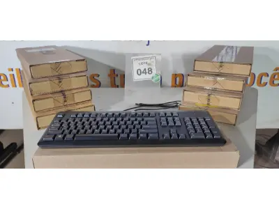 LOTE 048 - 10 TECLADOS DE COMPUTADOR. (NO ESTADO EM QUE SE ENCONTRA. SUJEITO A AVARIAS OCULTAS/VISÍVEIS.)