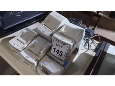 LOTE 145 - 09 IMPRESSORAS DE CUPOM DE MARCAS E MODELOS DIVERSOS. (NO ESTADO) ATENÇÃO! FAZER A VISITAÇÃO ANTES DE ARREMATAR, NÃO SABEMOS SE FUNCIONA, LEILÃO NÃO TEM GARANTIA E NEM DEVOLUÇÃO, SUJEITO A POSSÍVEIS AVARIAS VISÍVEIS/OCULTAS E/OU AUSÊNCIA DE COMPONENTES.