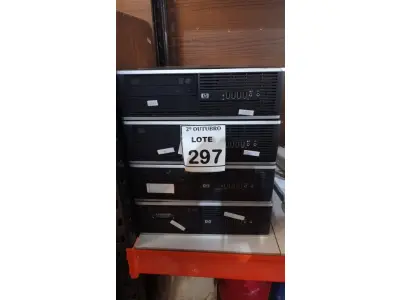 LOTE 297 - 04 CPUS MARCA DELL. (NO ESTADO) ATENÇÃO! FAZER A VISITAÇÃO ANTES DE ARREMATAR, NÃO SABEMOS SE FUNCIONA, LEILÃO NÃO TEM GARANTIA E NEM DEVOLUÇÃO, SUJEITO A POSSÍVEIS AVARIAS VISÍVEIS/OCULTAS E/OU AUSÊNCIA DE COMPONENTES.