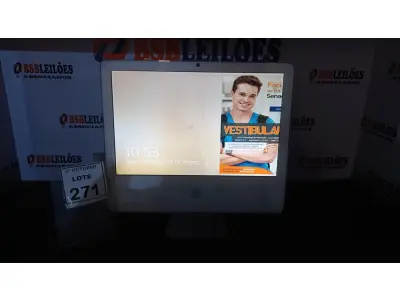 LOTE 271 - 01 IMAC APPLE. (NO ESTADO) ATENÇÃO! FAZER A VISITAÇÃO ANTES DE ARREMATAR, NÃO SABEMOS SE FUNCIONA, LEILÃO NÃO TEM GARANTIA E NEM DEVOLUÇÃO, SUJEITO A POSSÍVEIS AVARIAS VISÍVEIS/OCULTAS E/OU AUSÊNCIA DE COMPONENTES.