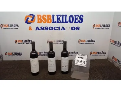 LOTE 243 - 03 GARRAFAS DE VINHO FINO TINTO SECO VALA REAL DE 750ML SAFRA 2019. (NO ESTADO) ATENÇÃO! FAZER A VISITAÇÃO ANTES DE ARREMATAR, NÃO SABEMOS SE FUNCIONA, LEILÃO NÃO TEM GARANTIA E NEM DEVOLUÇÃO, SUJEITO A POSSÍVEIS AVARIAS VISÍVEIS/OCULTAS E/OU AUSÊNCIA DE COMPONENTES.