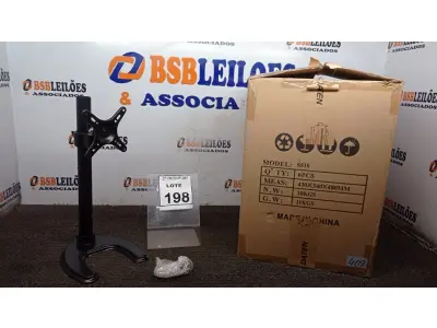 LOTE 198 - 01 CAIXA COM 06 SUPORTES PARA MONITORES MARCA DATEN. (NO ESTADO) ATENÇÃO! FAZER A VISITAÇÃO ANTES DE ARREMATAR, NÃO SABEMOS SE FUNCIONA, LEILÃO NÃO TEM GARANTIA E NEM DEVOLUÇÃO, SUJEITO A POSSÍVEIS AVARIAS VISÍVEIS/OCULTAS E/OU AUSÊNCIA DE COMPONENTES.