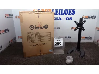 LOTE 290 - 01 CAIXA COM 06 SUPORTES PARA MONITORES MARCA DATEN. (NO ESTADO) ATENÇÃO! FAZER A VISITAÇÃO ANTES DE ARREMATAR, NÃO SABEMOS SE FUNCIONA, LEILÃO NÃO TEM GARANTIA E NEM DEVOLUÇÃO, SUJEITO A POSSÍVEIS AVARIAS VISÍVEIS/OCULTAS E/OU AUSÊNCIA DE COMPONENTES.