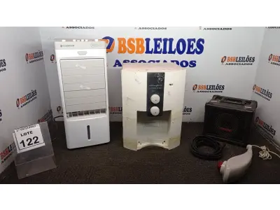 LOTE 122 - 01 CLIMATIZADOR MARCA CADENCE, 01 PURIFICADOR DE ÁGUA MARCA MASTER FRIO, 01 CAIXA DE SOM MULTIUSO MARCA HAYONILK MODELO PLAYER 80 E 01 MASSAGEADOR. (NO ESTADO) ATENÇÃO! FAZER A VISITAÇÃO ANTES DE ARREMATAR, NÃO SABEMOS SE FUNCIONA, LEILÃO NÃO TEM GARANTIA E NEM DEVOLUÇÃO, SUJEITO A POSSÍVEIS AVARIAS VISÍVEIS/OCULTAS E/OU AUSÊNCIA DE COMPONENTES.