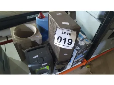 LOTE 019 - 03 UMIDIFICADORES, 01 PURIFICADOR DE ÁGUA, 01 BEBEDOURO PARA GARRAFÃO E 01 AQUECEDOR. (NO ESTADO) ATENÇÃO! FAZER A VISITAÇÃO ANTES DE ARREMATAR, NÃO SABEMOS SE FUNCIONA, LEILÃO NÃO TEM GARANTIA E NEM DEVOLUÇÃO, SUJEITO A POSSÍVEIS AVARIAS VISÍVEIS/OCULTAS E/OU AUSÊNCIA DE COMPONENTES.