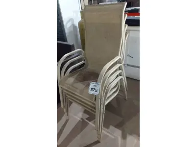 LOTE 376 - 04 CADEIRAS DE JARDIM. (NO ESTADO EM QUE SE ENCONTRA. SUJEITO A AVARIAS OCULTAS/VISÍVEIS.) BF8580T/ BF8580R/ BF8580P/ BF8580S