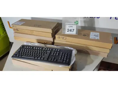 LOTE 247 - 08 TECLADOS DE COMPUTADOR. (NO ESTADO EM QUE SE ENCONTRA. SUJEITO A AVARIAS OCULTAS/VISÍVEIS.)