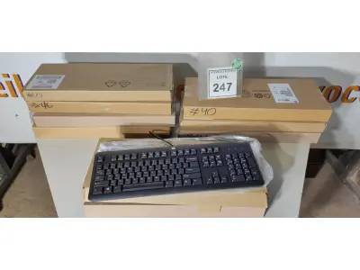 LOTE 247 - 08 TECLADOS DE COMPUTADOR. (NO ESTADO EM QUE SE ENCONTRA. SUJEITO A AVARIAS OCULTAS/VISÍVEIS.)