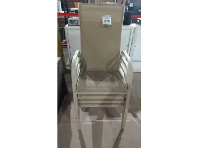 LOTE 376 - 04 CADEIRAS DE JARDIM. (NO ESTADO EM QUE SE ENCONTRA. SUJEITO A AVARIAS OCULTAS/VISÍVEIS.) BF8580T/ BF8580R/ BF8580P/ BF8580S