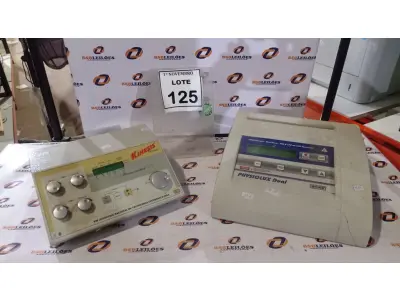 LOTE 125 - 01 APARELHO DE LASER TERAPIA E 01 APARELHO PARA ELETROTERAPIA. (NO ESTADO) ATENÇÃO! FAZER A VISITAÇÃO ANTES DE ARREMATAR, NÃO SABEMOS SE FUNCIONA, LEILÃO NÃO TEM GARANTIA E NEM DEVOLUÇÃO, SUJEITO A POSSÍVEIS AVARIAS VISÍVEIS/OCULTAS E/OU AUSÊNCIA DE COMPONENTES.