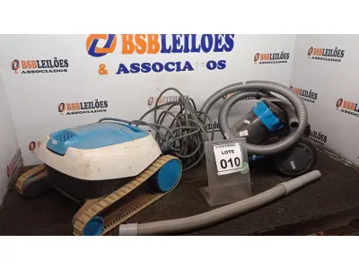 LOTE 010 - 01 ROBÔ ASPIRADOR DE PISCINA E 01 ASPIRADOR DO PÓ MODELO SMART MARCA ELECTROLUX (NO ESTADO) ATENÇÃO! FAZER A VISITAÇÃO ANTES DE ARREMATAR, NÃO SABEMOS SE FUNCIONA, LEILÃO NÃO TEM GARANTIA E NEM DEVOLUÇÃO, SUJEITO A POSSÍVEIS AVARIAS