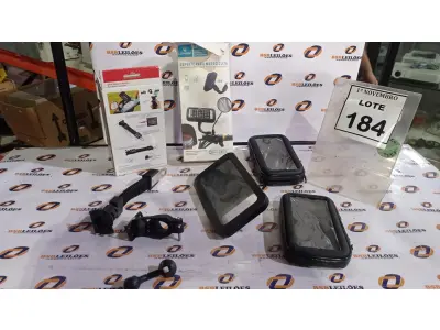 LOTE 184 - 03 SUPORTES DE CELULAR PARA MOTOCICLETAS. (NO ESTADO) ATENÇÃO! FAZER A VISITAÇÃO ANTES DE ARREMATAR, NÃO SABEMOS SE FUNCIONA, LEILÃO NÃO TEM GARANTIA E NEM DEVOLUÇÃO, SUJEITO A POSSÍVEIS AVARIAS VISÍVEIS/OCULTAS E/OU AUSÊNCIA DE COMPONENTES.