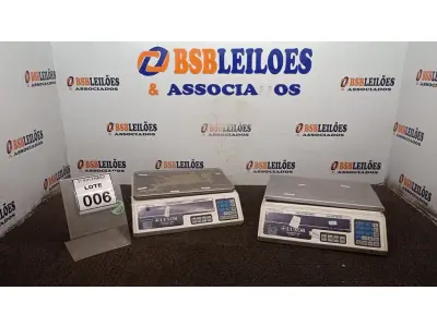 LOTE 006 - 02 BALANÇAS. (NO ESTADO) ATENÇÃO! FAZER A VISITAÇÃO ANTES DE ARREMATAR, NÃO SABEMOS SE FUNCIONA, LEILÃO NÃO TEM GARANTIA E NEM DEVOLUÇÃO, SUJEITO A POSSÍVEIS AVARIAS VISÍVEIS/OCULTAS E/OU AUSÊNCIA DE COMPONENTES.