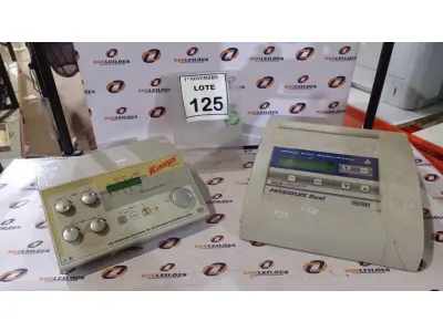 LOTE 125 - 01 APARELHO DE LASER TERAPIA E 01 APARELHO PARA ELETROTERAPIA. (NO ESTADO) ATENÇÃO! FAZER A VISITAÇÃO ANTES DE ARREMATAR, NÃO SABEMOS SE FUNCIONA, LEILÃO NÃO TEM GARANTIA E NEM DEVOLUÇÃO, SUJEITO A POSSÍVEIS AVARIAS VISÍVEIS/OCULTAS E/OU AUSÊNCIA DE COMPONENTES.