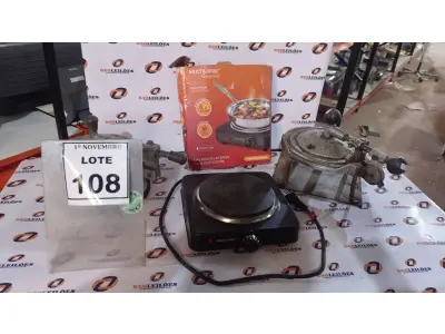 01 FOGÃO ELÉTRICO 01 BOCA MARCA MULTILASER E 02 FECHADORES DE MARMITA. (NO ESTADO) ATENÇÃO! FAZER A VISITAÇÃO ANTES DE ARREMATAR, NÃO SABEMOS SE FUNCIONA, LEILÃO NÃO TEM GARANTIA E NEM DEVOLUÇÃO, SUJEITO A POSSÍVEIS AVARIAS VISÍVEIS/OCULTAS E/OU AUSÊNCIA DE COMPONENTES.