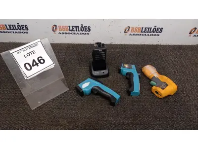 LOTE 046 - 03 TERMÔMETROS INFRAVERMELHO E 01 RÁDIO COMUNICADOR. (NO ESTADO) ATENÇÃO! FAZER A VISITAÇÃO ANTES DE ARREMATAR, NÃO SABEMOS SE FUNCIONA, LEILÃO NÃO TEM GARANTIA E NEM DEVOLUÇÃO, SUJEITO A POSSÍVEIS AVARIAS VISÍVEIS/OCULTAS E/OU AUSÊNCIA DE COMPONENTES.
