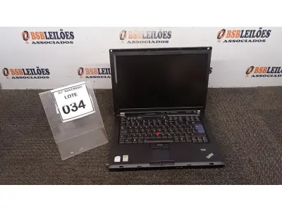 LOTE 034 - 01 NOTEBOOK MARCA LENOVO SÉRIE THINKPAD PARA RETIRADA DE PEÇAS. (NO ESTADO) ATENÇÃO! FAZER A VISITAÇÃO ANTES DE ARREMATAR, NÃO SABEMOS SE FUNCIONA, LEILÃO NÃO TEM GARANTIA E NEM DEVOLUÇÃO, SUJEITO A POSSÍVEIS AVARIAS VISÍVEIS/OCULTAS E/OU AUSÊNCIA DE COMPONENTES.