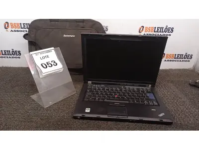LOTE 053 - 01 NOTEBOOK MARCA LENOVO SÉRIE THINKPAD COM MALETA. (NO ESTADO) ATENÇÃO! FAZER A VISITAÇÃO ANTES DE ARREMATAR, NÃO SABEMOS SE FUNCIONA, LEILÃO NÃO TEM GARANTIA E NEM DEVOLUÇÃO, SUJEITO A POSSÍVEIS AVARIAS VISÍVEIS/OCULTAS E/OU AUSÊNCIA DE COMPONENTES.