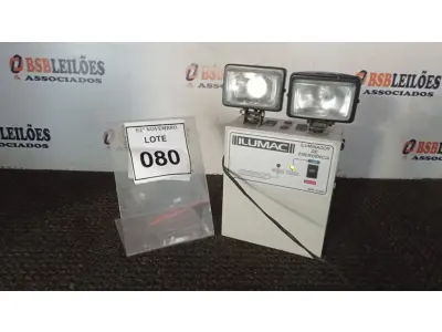 LOTE 080 - 01 ILUMINADOR DE EMERGÊNCIA MARCA ILUMAC. (NO ESTADO) ATENÇÃO! FAZER A VISITAÇÃO ANTES DE ARREMATAR, NÃO SABEMOS SE FUNCIONA, LEILÃO NÃO TEM GARANTIA E NEM DEVOLUÇÃO, SUJEITO A POSSÍVEIS AVARIAS VISÍVEIS/OCULTAS E/OU AUSÊNCIA DE COMPONENTES.
