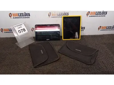 LOTE 078 - 02 TABLETS MARCA POSITIVO COM CAPA. (NO ESTADO) ATENÇÃO! FAZER A VISITAÇÃO ANTES DE ARREMATAR, NÃO SABEMOS SE FUNCIONA, LEILÃO NÃO TEM GARANTIA E NEM DEVOLUÇÃO, SUJEITO A POSSÍVEIS AVARIAS VISÍVEIS/OCULTAS E/OU AUSÊNCIA DE COMPONENTES.