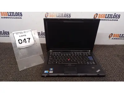 LOTE 047 - 01 NOTEBOOK MARCA LENOVO SÉRIE THINKPAD. (NO ESTADO) ATENÇÃO! FAZER A VISITAÇÃO ANTES DE ARREMATAR, NÃO SABEMOS SE FUNCIONA, LEILÃO NÃO TEM GARANTIA E NEM DEVOLUÇÃO, SUJEITO A POSSÍVEIS AVARIAS VISÍVEIS/OCULTAS E/OU AUSÊNCIA DE COMPONENTES.