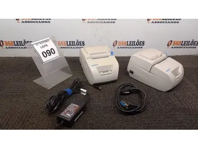 LOTE 090 - 02 IMPRESSORAS DE CUPOM MARCA DIEBOLD COM 01 FONTE. (NO ESTADO) ATENÇÃO! FAZER A VISITAÇÃO ANTES DE ARREMATAR, NÃO SABEMOS SE FUNCIONA, LEILÃO NÃO TEM GARANTIA E NEM DEVOLUÇÃO, SUJEITO A POSSÍVEIS AVARIAS VISÍVEIS/OCULTAS E/OU AUSÊNCIA DE COMPONENTES.