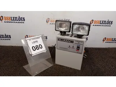 LOTE 080 - 01 ILUMINADOR DE EMERGÊNCIA MARCA ILUMAC. (NO ESTADO) ATENÇÃO! FAZER A VISITAÇÃO ANTES DE ARREMATAR, NÃO SABEMOS SE FUNCIONA, LEILÃO NÃO TEM GARANTIA E NEM DEVOLUÇÃO, SUJEITO A POSSÍVEIS AVARIAS VISÍVEIS/OCULTAS E/OU AUSÊNCIA DE COMPONENTES.