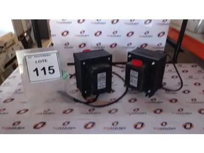 LOTE 115 - 02 TRANSFORMADORES. (NO ESTADO) ATENÇÃO! FAZER A VISITAÇÃO ANTES DE ARREMATAR, NÃO SABEMOS SE FUNCIONA, LEILÃO NÃO TEM GARANTIA E NEM DEVOLUÇÃO, SUJEITO A POSSÍVEIS AVARIAS VISÍVEIS/OCULTAS E/OU AUSÊNCIA DE COMPONENTES.