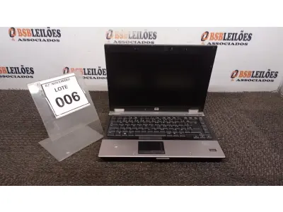 LOTE 006 - 01 NOTEBOOK SÉRIE ELITEBOOK MARCA HP. (NO ESTADO) ATENÇÃO! FAZER A VISITAÇÃO ANTES DE ARREMATAR, NÃO SABEMOS SE FUNCIONA, LEILÃO NÃO TEM GARANTIA E NEM DEVOLUÇÃO, SUJEITO A POSSÍVEIS AVARIAS VISÍVEIS/OCULTAS E/OU AUSÊNCIA DE COMPONENTES.