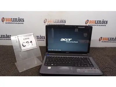 LOTE 031 - 01 NOTEBOOK MARCA ACER. (NO ESTADO) ATENÇÃO! FAZER A VISITAÇÃO ANTES DE ARREMATAR, NÃO SABEMOS SE FUNCIONA, LEILÃO NÃO TEM GARANTIA E NEM DEVOLUÇÃO, SUJEITO A POSSÍVEIS AVARIAS VISÍVEIS/OCULTAS E/OU AUSÊNCIA DE COMPONENTES.