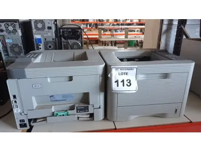 LOTE 113 - 02 IMPRESSORAS MODELO ML-3750ND MARCA SAMSUNG. (NO ESTADO) ATENÇÃO! FAZER A VISITAÇÃO ANTES DE ARREMATAR, NÃO SABEMOS SE FUNCIONA, LEILÃO NÃO TEM GARANTIA E NEM DEVOLUÇÃO, SUJEITO A POSSÍVEIS AVARIAS VISÍVEIS/OCULTAS E/OU AUSÊNCIA DE COMPONENTES.