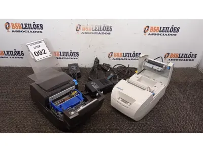 LOTE 092 - 02 IMPRESSORAS DE CUPOM MARCA DIEBOLD COM 02 FONTES. (NO ESTADO) ATENÇÃO! FAZER A VISITAÇÃO ANTES DE ARREMATAR, NÃO SABEMOS SE FUNCIONA, LEILÃO NÃO TEM GARANTIA E NEM DEVOLUÇÃO, SUJEITO A POSSÍVEIS AVARIAS VISÍVEIS/OCULTAS E/OU AUSÊNCIA DE COMPONENTES.