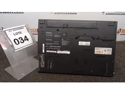 LOTE 034 - 01 NOTEBOOK MARCA LENOVO SÉRIE THINKPAD PARA RETIRADA DE PEÇAS. (NO ESTADO) ATENÇÃO! FAZER A VISITAÇÃO ANTES DE ARREMATAR, NÃO SABEMOS SE FUNCIONA, LEILÃO NÃO TEM GARANTIA E NEM DEVOLUÇÃO, SUJEITO A POSSÍVEIS AVARIAS VISÍVEIS/OCULTAS E/OU AUSÊNCIA DE COMPONENTES.