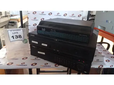 LOTE 138 - 01 ROTEADOR CISCO 1900 SERIES E 02 DVR MARCAS HIKIVISION E INTELBRAS. (NO ESTADO) ATENÇÃO! FAZER A VISITAÇÃO ANTES DE ARREMATAR, NÃO SABEMOS SE FUNCIONA, LEILÃO NÃO TEM GARANTIA E NEM DEVOLUÇÃO, SUJEITO A POSSÍVEIS AVARIAS VISÍVEIS/OCULTAS E/OU AUSÊNCIA DE COMPONENTES.