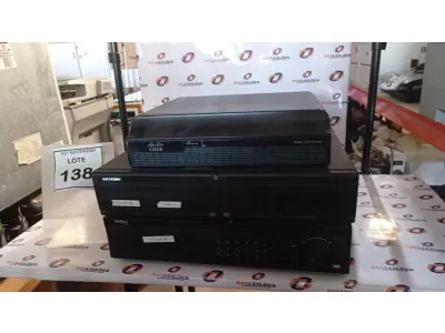 LOTE 138 - 01 ROTEADOR CISCO 1900 SERIES E 02 DVR MARCAS HIKIVISION E INTELBRAS. (NO ESTADO) ATENÇÃO! FAZER A VISITAÇÃO ANTES DE ARREMATAR, NÃO SABEMOS SE FUNCIONA, LEILÃO NÃO TEM GARANTIA E NEM DEVOLUÇÃO, SUJEITO A POSSÍVEIS AVARIAS VISÍVEIS/OCULTAS E/OU AUSÊNCIA DE COMPONENTES.